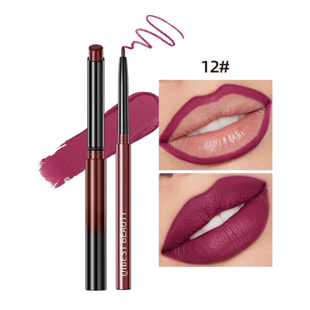 Batom Caneta Matte Nude Longa Duração Lipliner Lápis à prova  D'água Delineador de Lábios Contorno Sexy