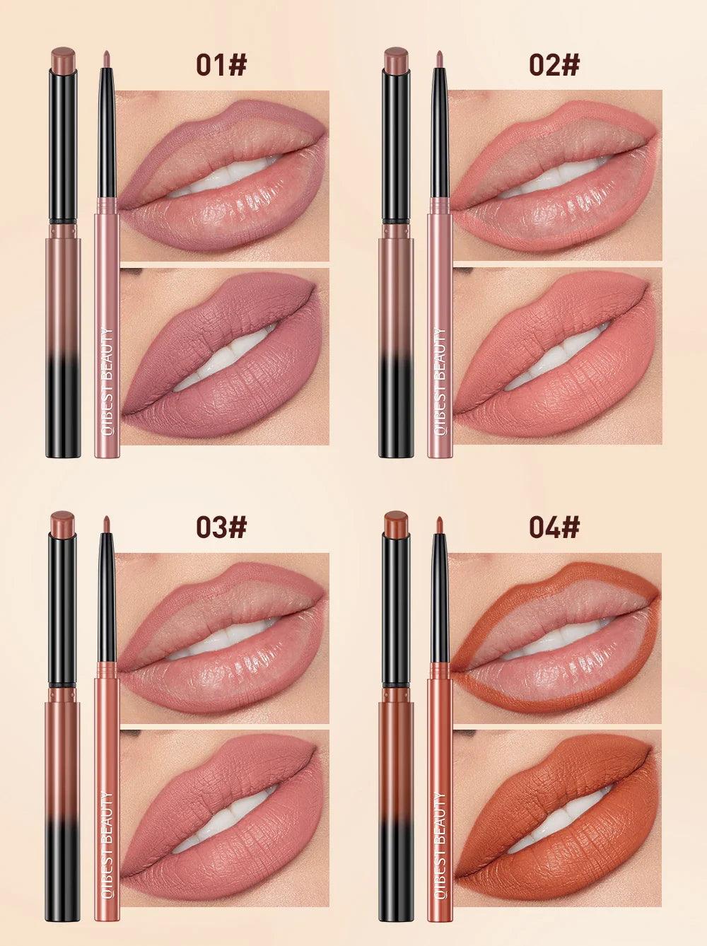 Batom Caneta Matte Nude Longa Duração Lipliner Lápis à prova  D'água Delineador de Lábios Contorno Sexy