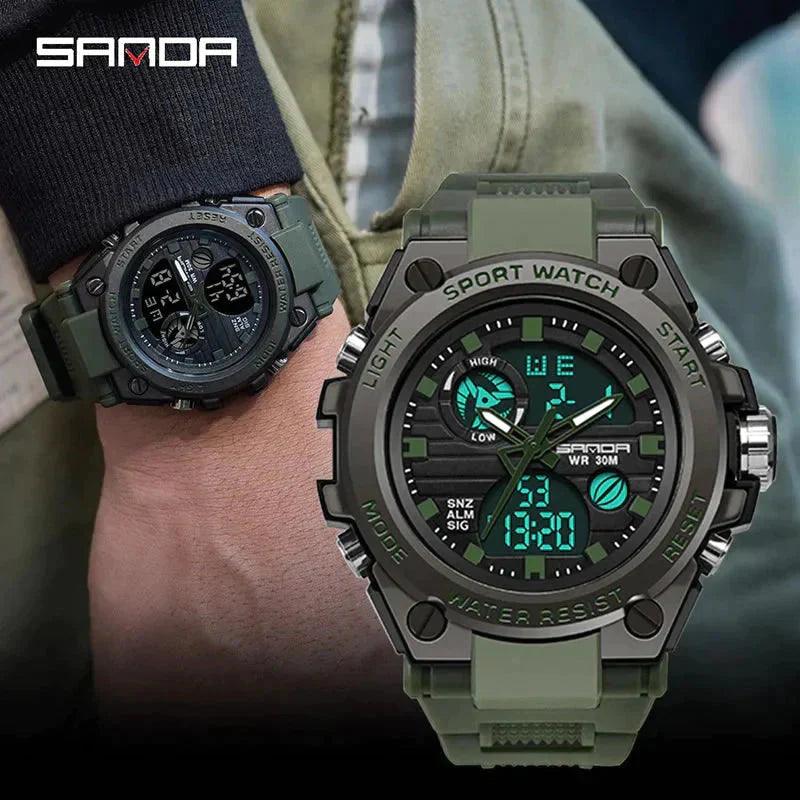 Relógio Militar Masculino SandaWatch™️ - A Prova D'água + Display LED